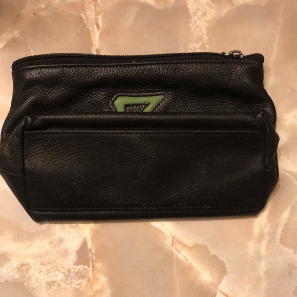 Wilsons Leather Zodiac Horoscope Capricorn Black Embroidered Cosmetic Bag - Picture 7 of 7